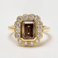 /public/photos/live/Champagne Brown Emerald Moissanite Halo Wedding Ring 763 (2).webp